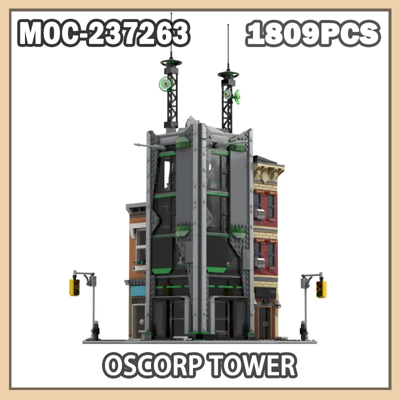 MOC-237263 عرض الشارع برج Oscorp بنة نموذج الطوب تجميع اللعب هدية هدية للكبار بناء الهدايا الإبداعية #3