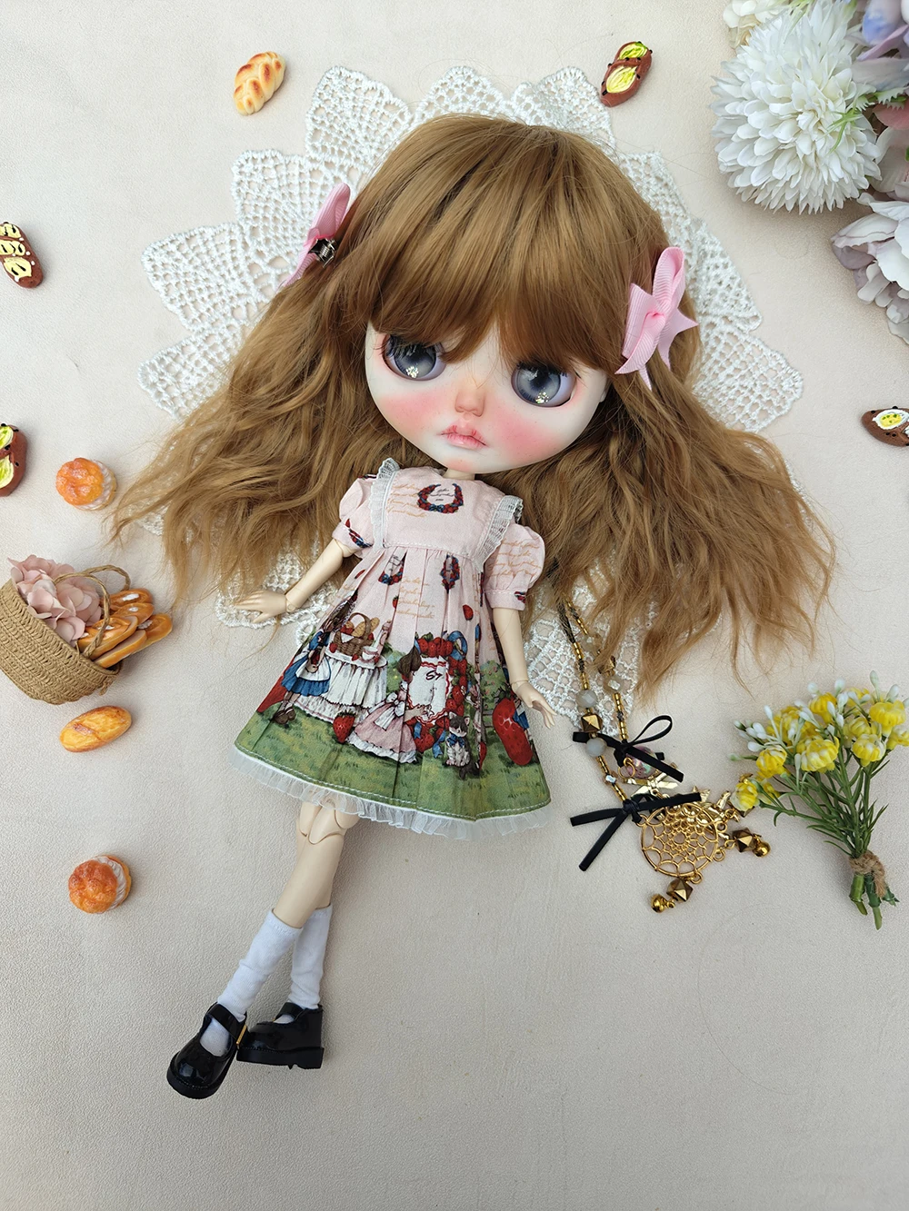 

Одежда blythe, милый розовый комплект кукольного платья для Blythe Ymy Licca Azones Ob22 24 27, аксессуары для кукол-одежда для кукол Blythe