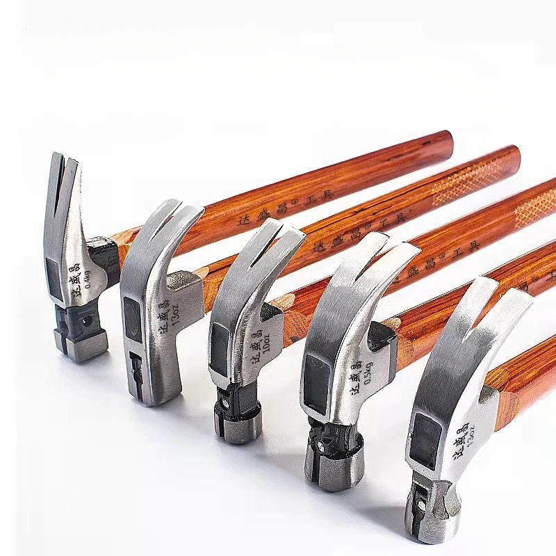 Solid Wood Handle Nail Hammer Square Head Woodworking Tools Claw Hammer Non-Slip Belt Magnetic Industrial Grade Household