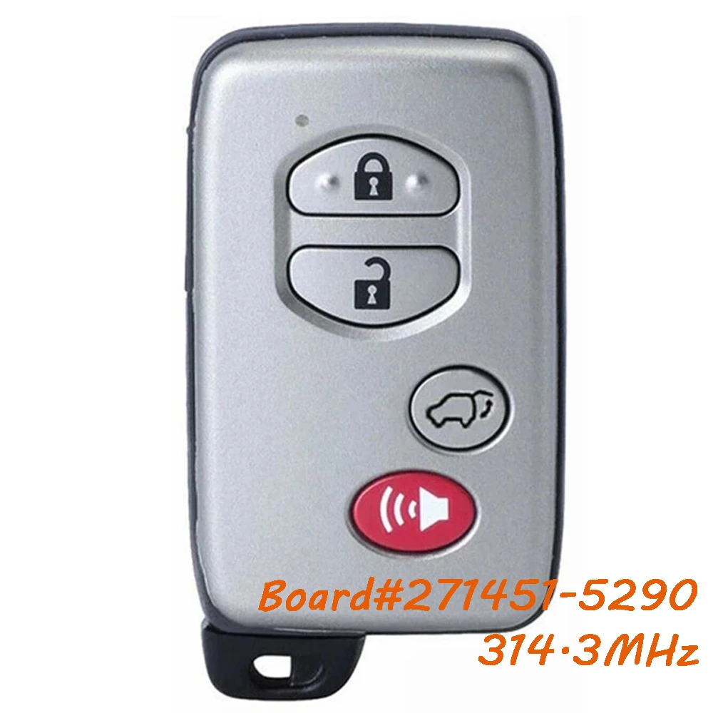 

KEYECU 271451-5290 314.3MHz Smart Remote Key Fob for Toyota Venza 2009 2010 2011 2012 2013 2014 2015 2016 HYQ14ACX
