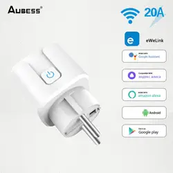 AUBESS Smart Socket EWelink/Tuya WiFi 16/20A EU Smart Plug monitoraggio dell'alimentazione presa di temporizzazione Alexa Google Home Alice controllo vocale