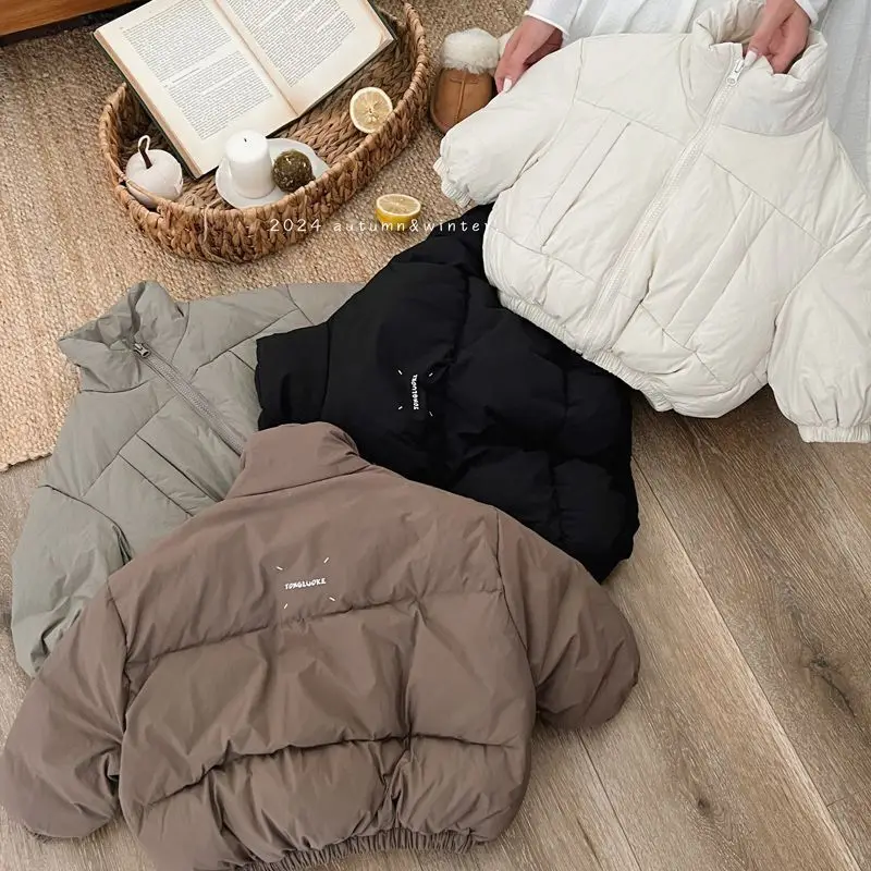 Fall Winter Kids New Tortoise Shell Cotton Padded Jacket 2026 Children Korean Thick Boys Short Girls Warm Puffer