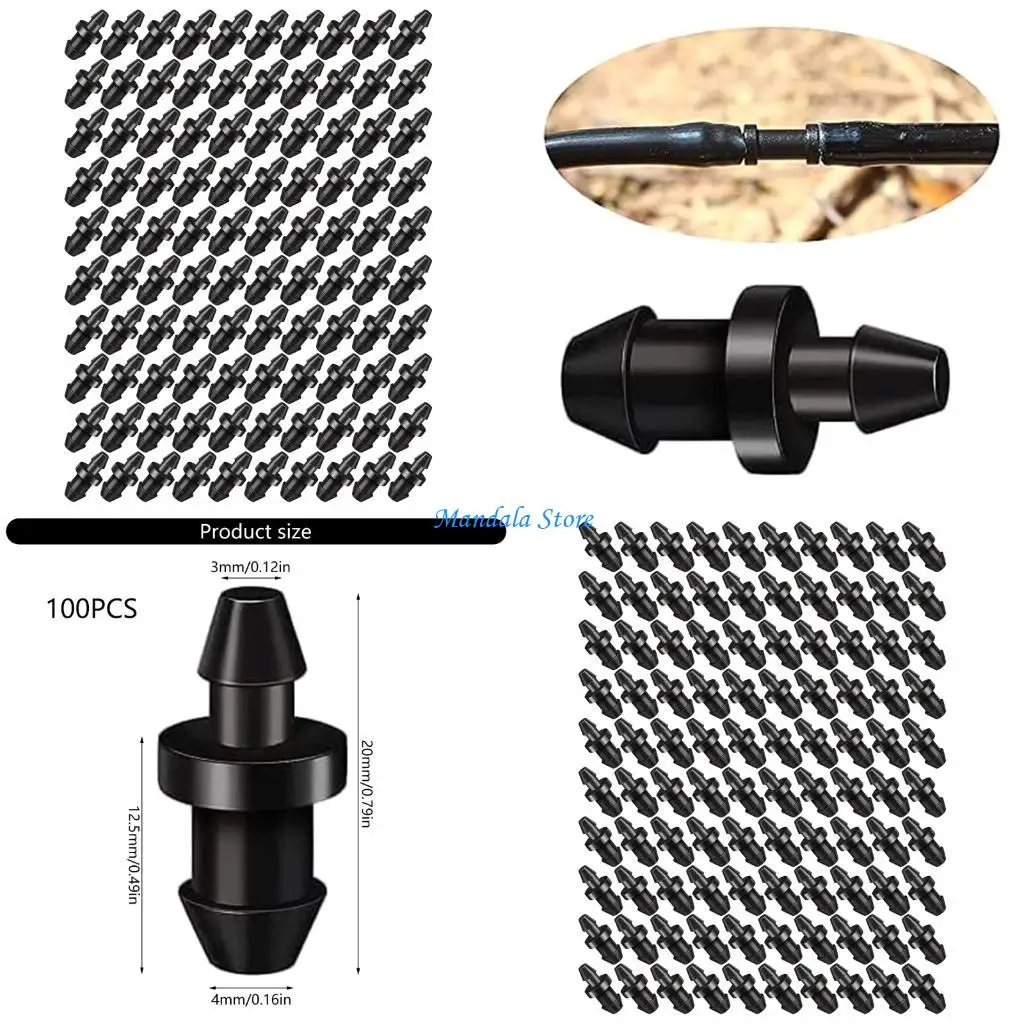 

U2JC Bulk 100PCS Garden Hose End Couplings Quick Installation Barbed Outlets Unequipped Required Impermeable Irrigation