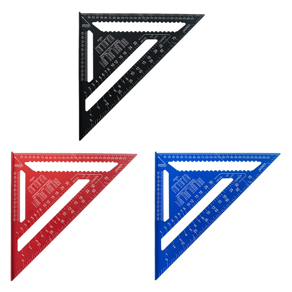12 Inch Triangle Ruler Aluminum Alloy Speed ​​Square Angle Protractor High Precision Measuring Square Ruler Wood Working Tools