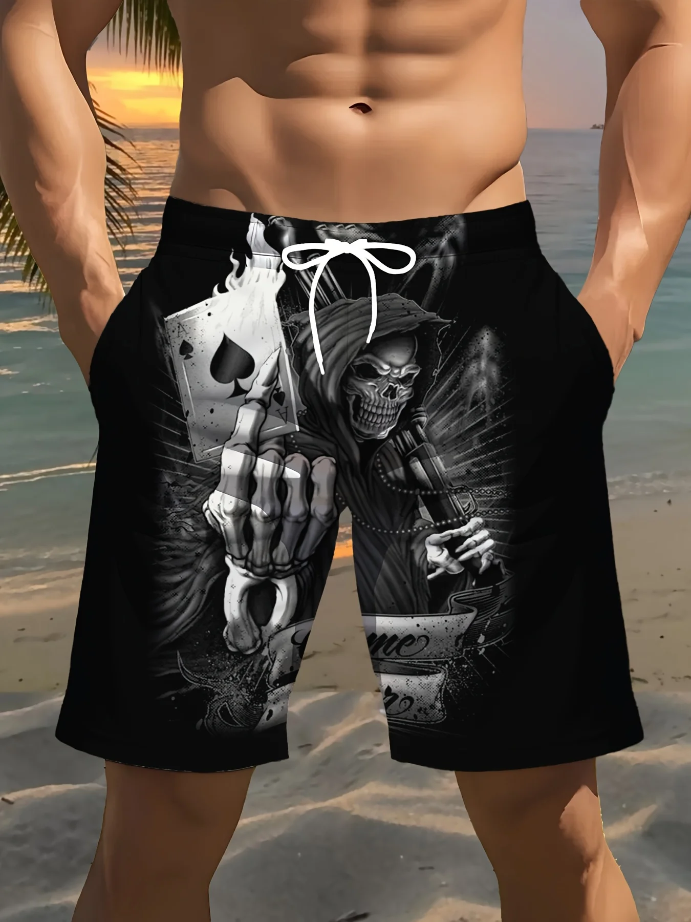 

2026 Summer New Men's Shorts with 3D Skull Pattern Print - Street Casual Fashion Comfortable Breathable Lightweight