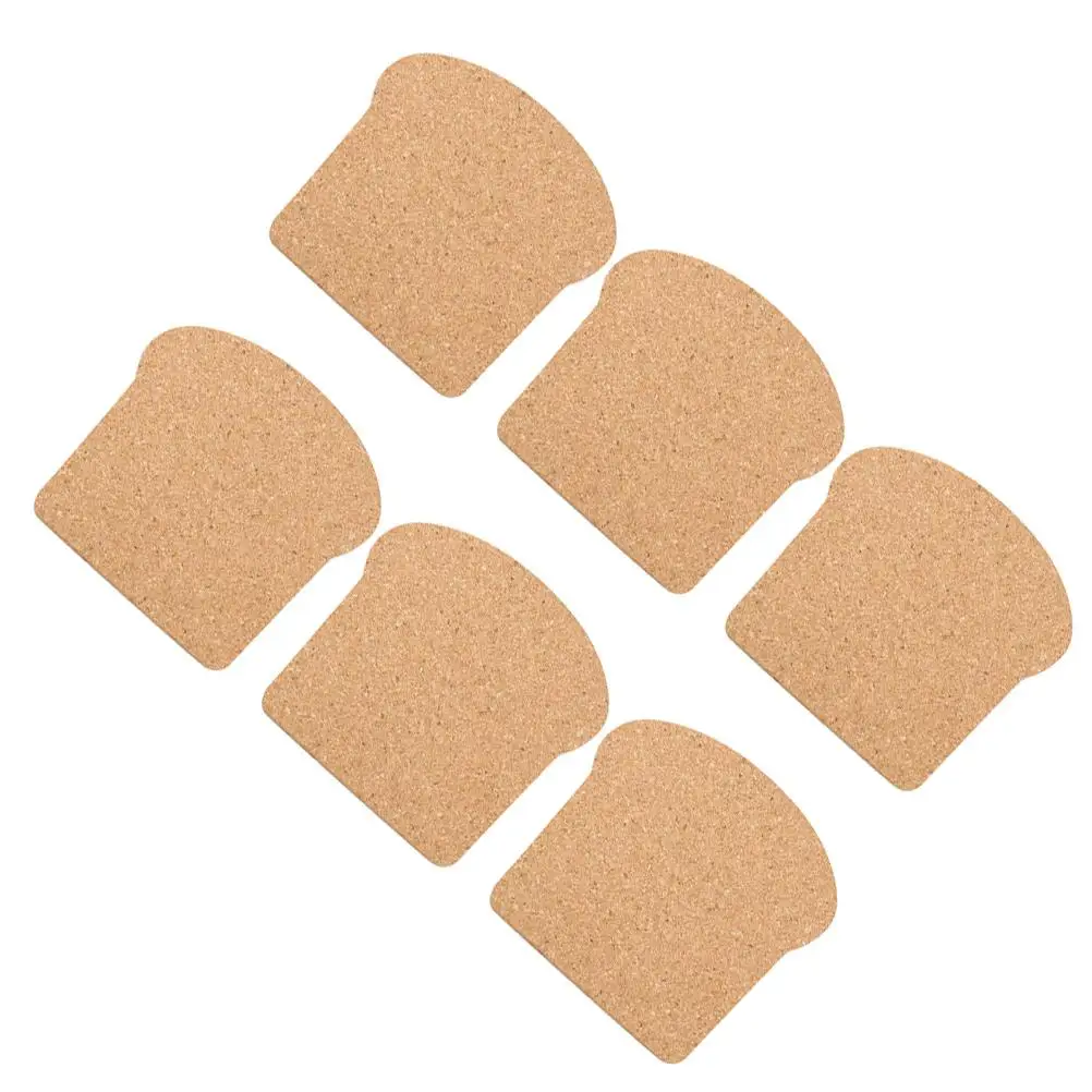 

6 Pcs Insulation Pads High Temperature Resistance Cork Cup Coasters for Drink Hot Table Protection Decorative Mat