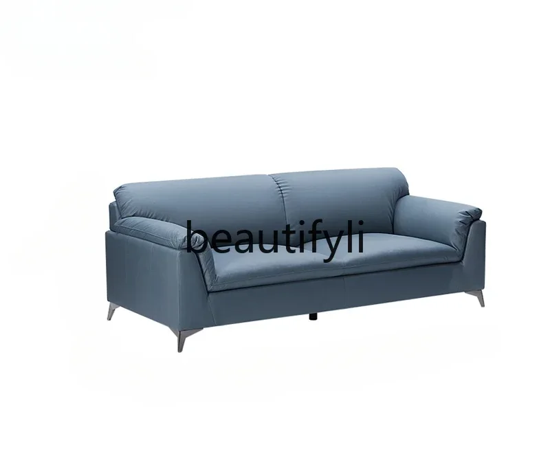 

LJYModern simple three-person sofa technology cloth leather