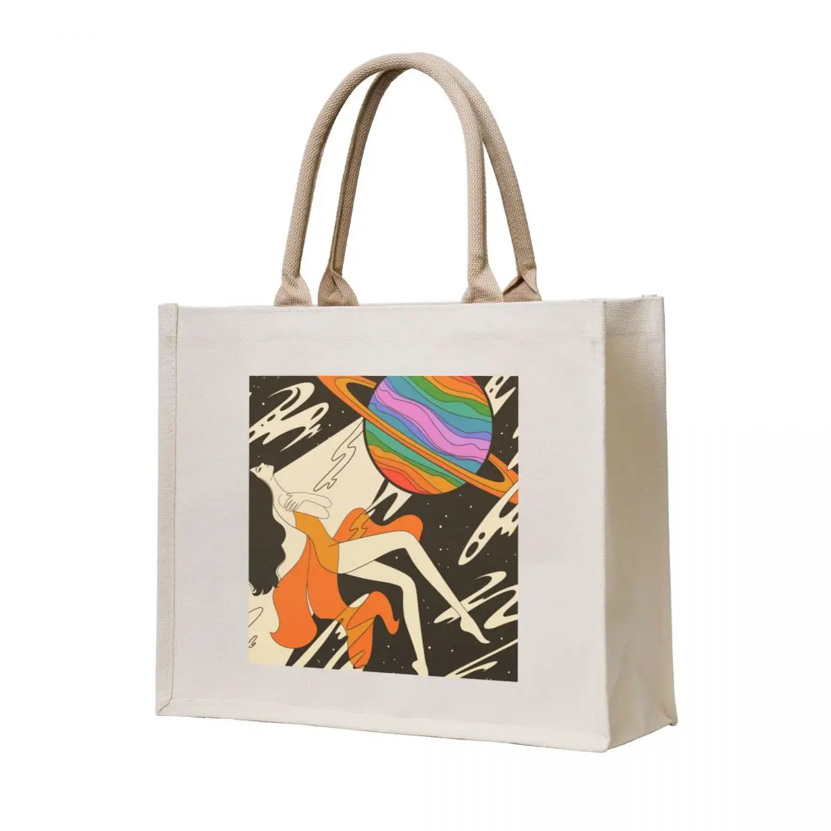 

Saturn woman Tote Bag Candy bags woman shopping bag Gift bag shopper bags