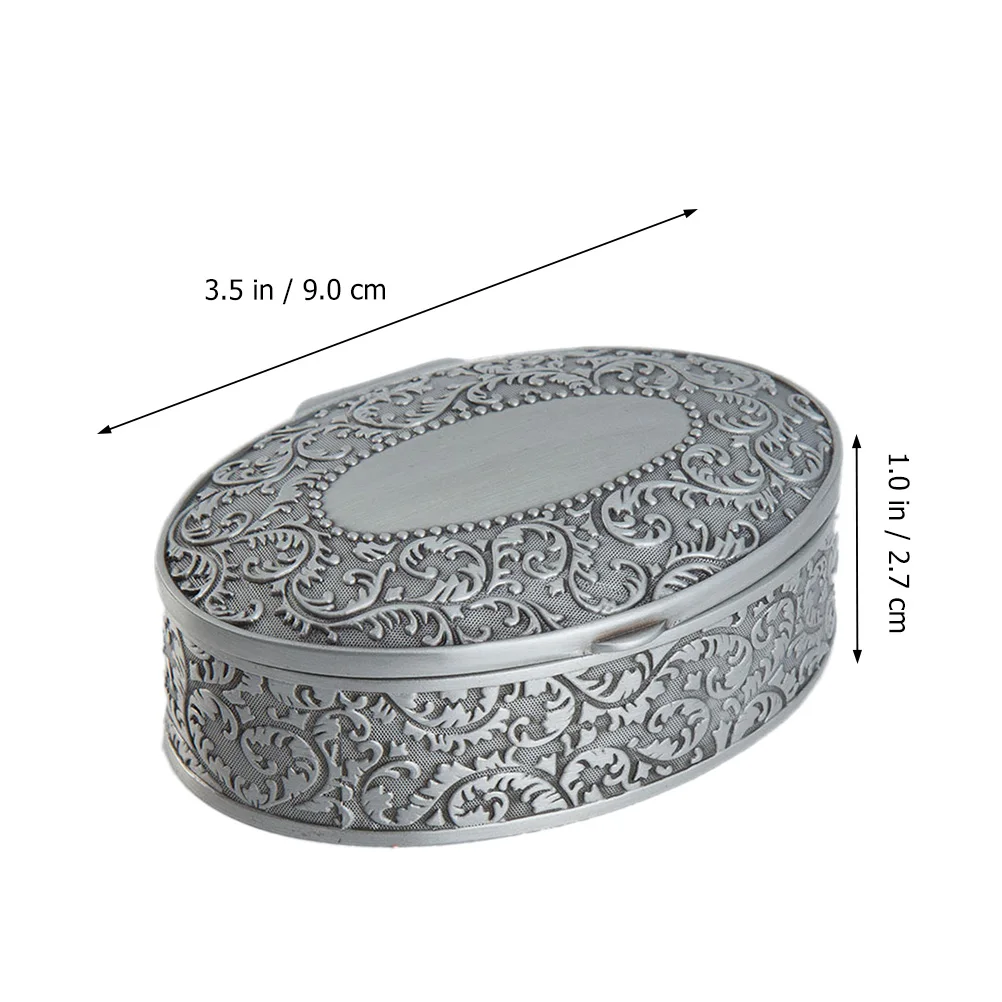 Retro Metal Craft Jewelry Box For Rings Necklaces Portable Zinc Alloy Storage Case Travel Packing Gift For Women Girls Valentine