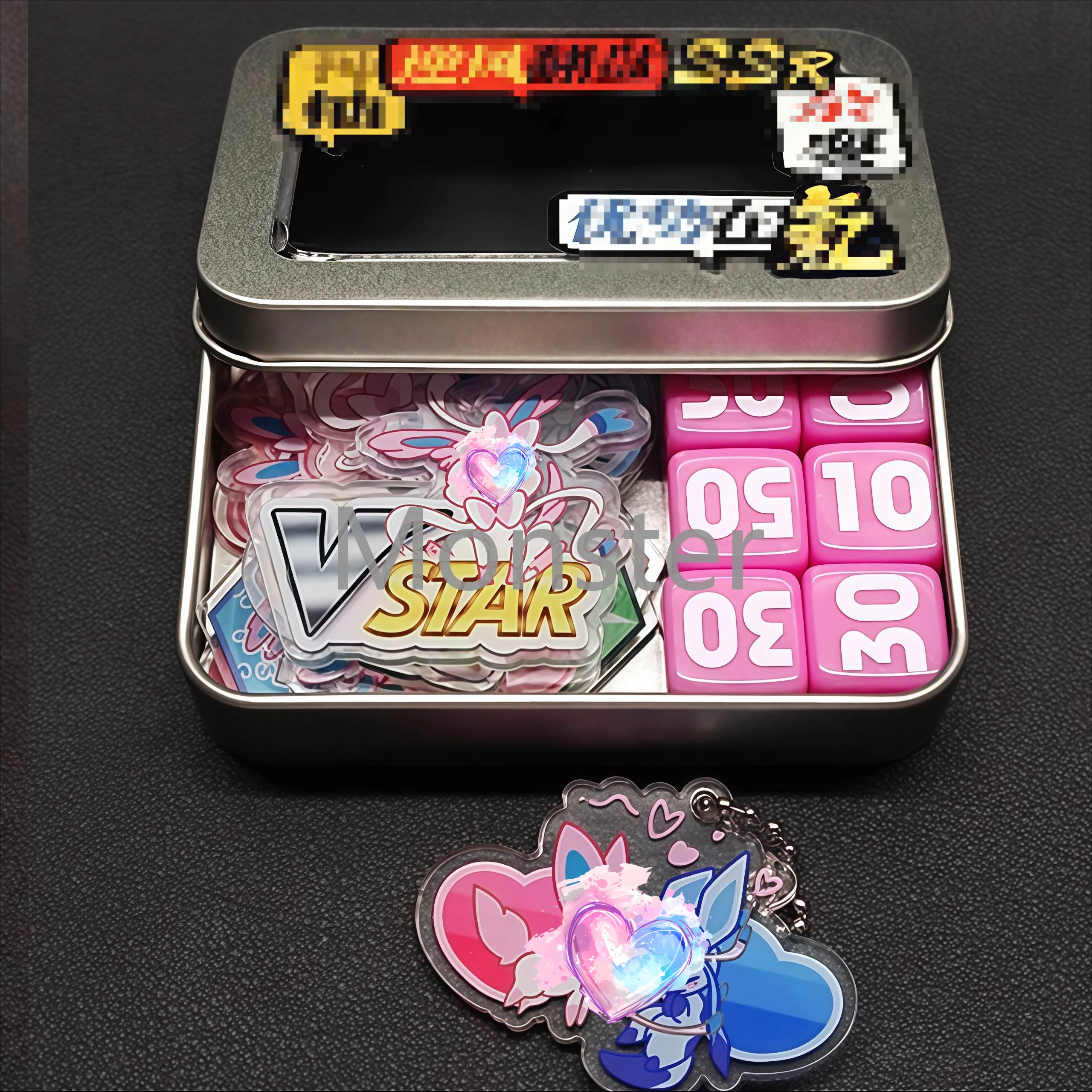 

Sylveon PTCG Pokemon Acrylic Indicator Set Marker Board Damage Counter & Indicator Dice VSTAR Role-Playing Card Games