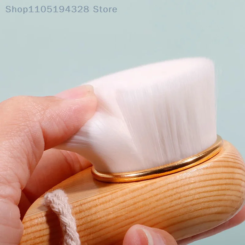 [MP] Drewniana szczoteczka do oczyszczania twarzy z miękkim włosiem do głębokiego usuwania zaskórników i delikatnego złuszczania