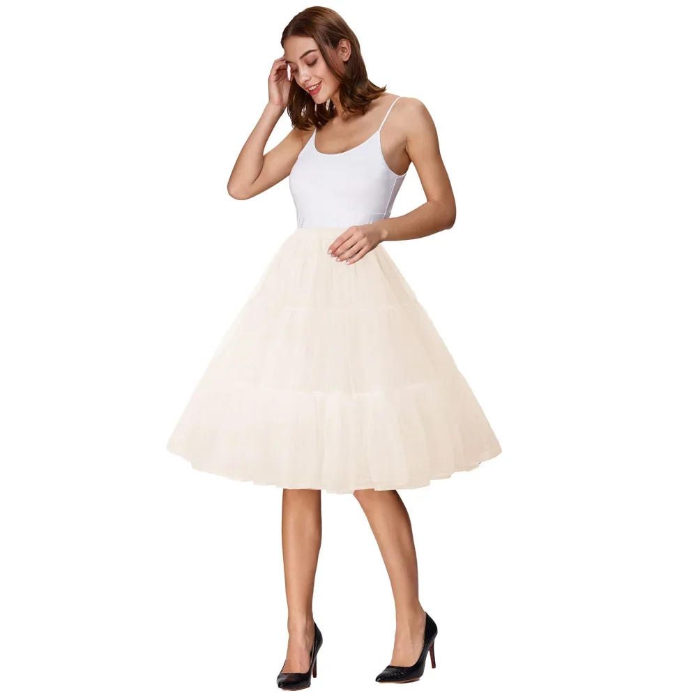 Grace KarinWomen's Organza Petticoat Underskirt Crinoline 3 Tiers Vintage Retro Dress Dance Party Wear Petticoats Puffy Organza