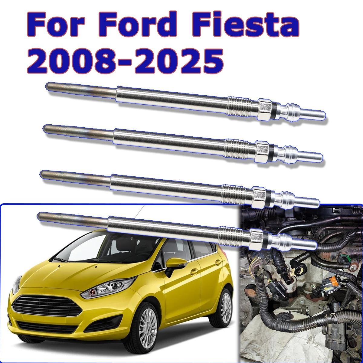 

Накаливательные свечи 5V для дизельных отопителей 1682276 1703269 1824690 9683195280 для Ford Fiesta 2008-2025 1.4 TDCi 1.5 TDCi 1.6 TDCi