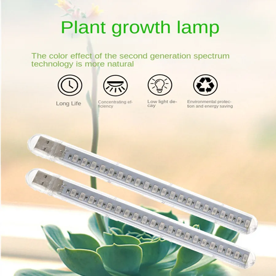 VnnZzo-Lámpara LED de espectro completo para plantas, luz de cultivo USB, luz LED Flexible para crecimiento, lámpara Phyto, iluminación hidropónica