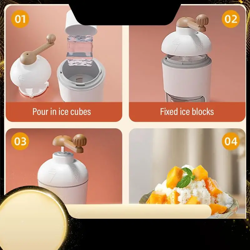 

X40A_XA-Manual Ice Crusher Rotary Ice Crusher Shaved Ice Maker Household Portable Ice Machine Hand Crank Ice Chopper Clearance D