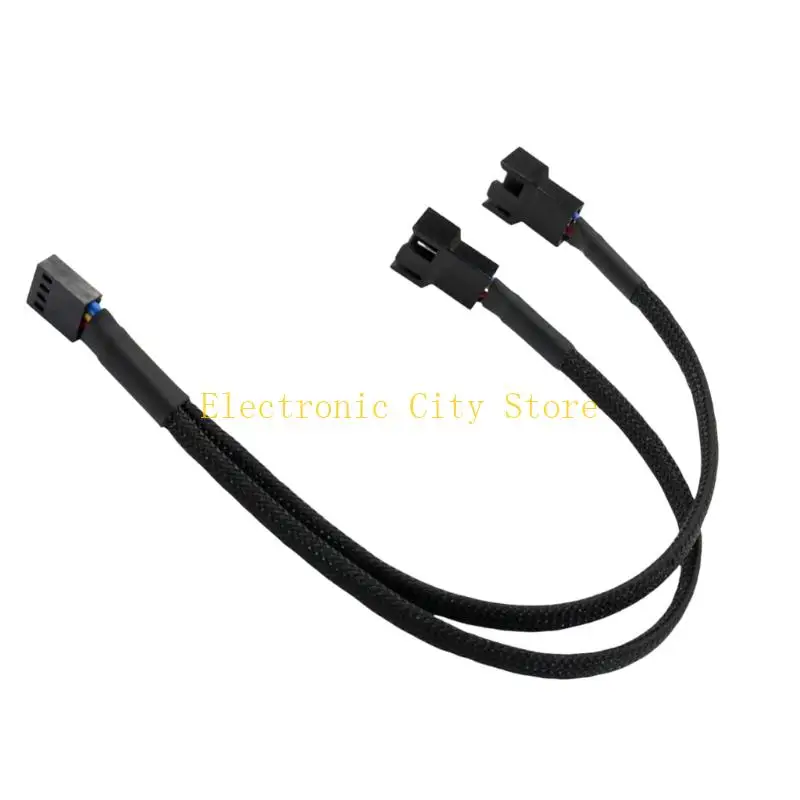 สายเคเบิลพัดลมคอมพิวเตอร์ตัวควบคุมความเร็ว 4pin อะแดปเตอร์สั้นการป้องกัน HU8D