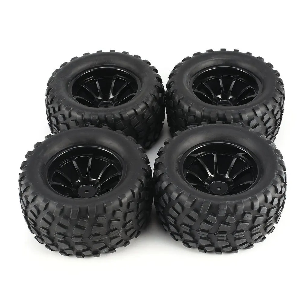 4Pcs 130mm 10 Contour Dump Fetal Flower Off-road Wheel Rim and Tires for 1/10 Monster Truck Racing RC Car Accessories