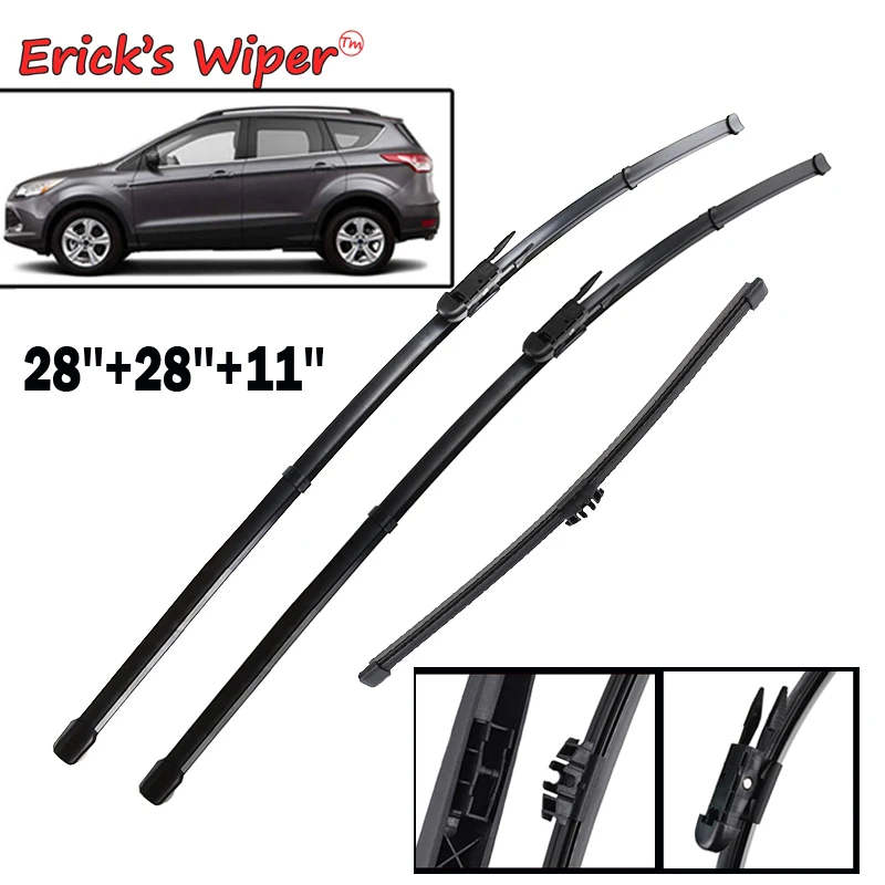 Erick's Wiper Front & Rear Wiper Blades Set For Ford Kuga MK 2 Escape C520 2012 - 2018 Windshield Windscreen Window 28