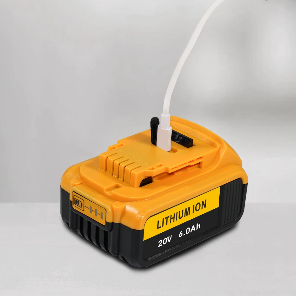 Power Tool lithium battery For DEWALT 20V 3.0Ah 4.0Ah 5.0Ah 6000mAh Type-C For DEWALT DCB200 DCB202 