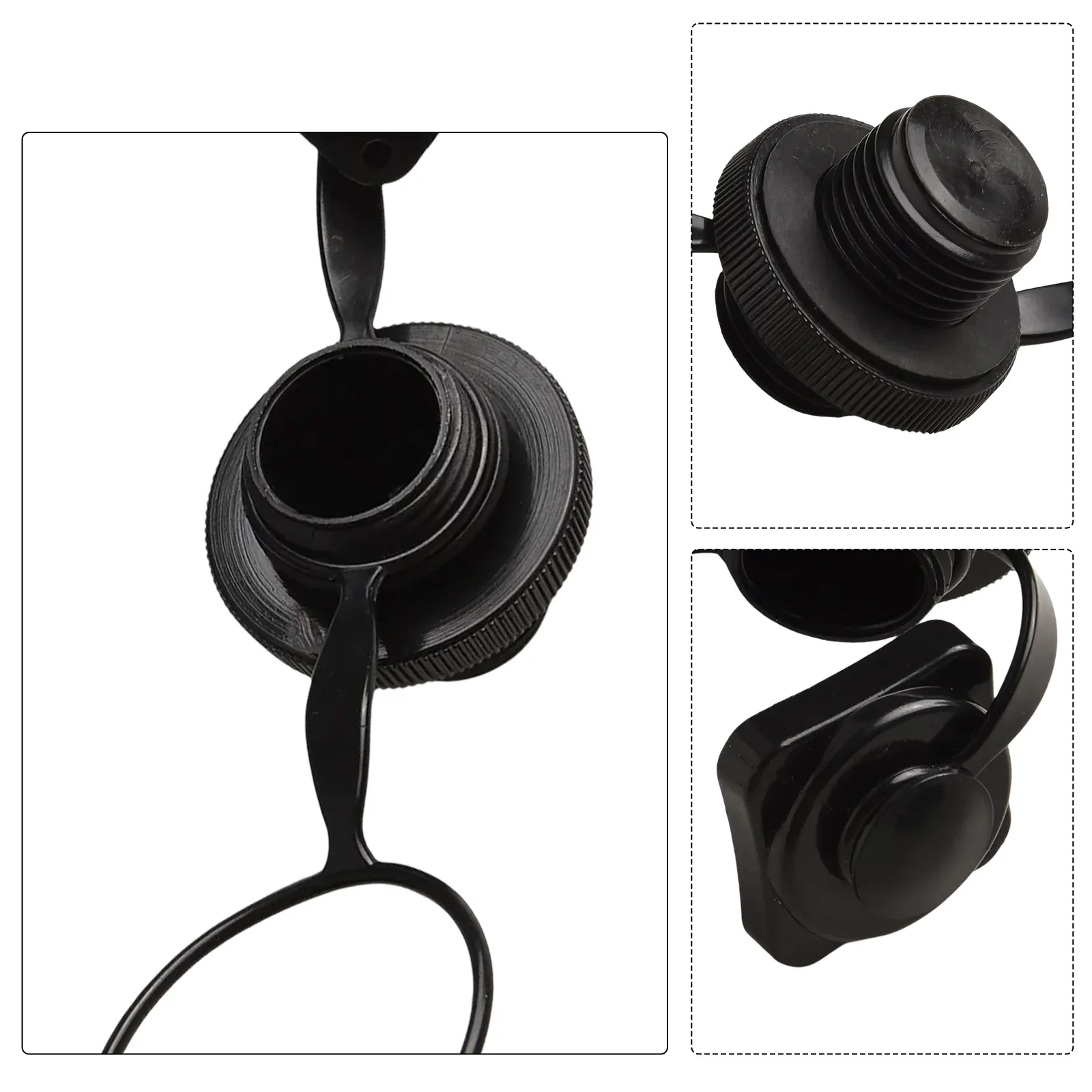 Inflatable Raft Black Kayak Air Valve Boat Air Valve Cap Quick Inflation Threaded Valve Cap Wide Compatibility