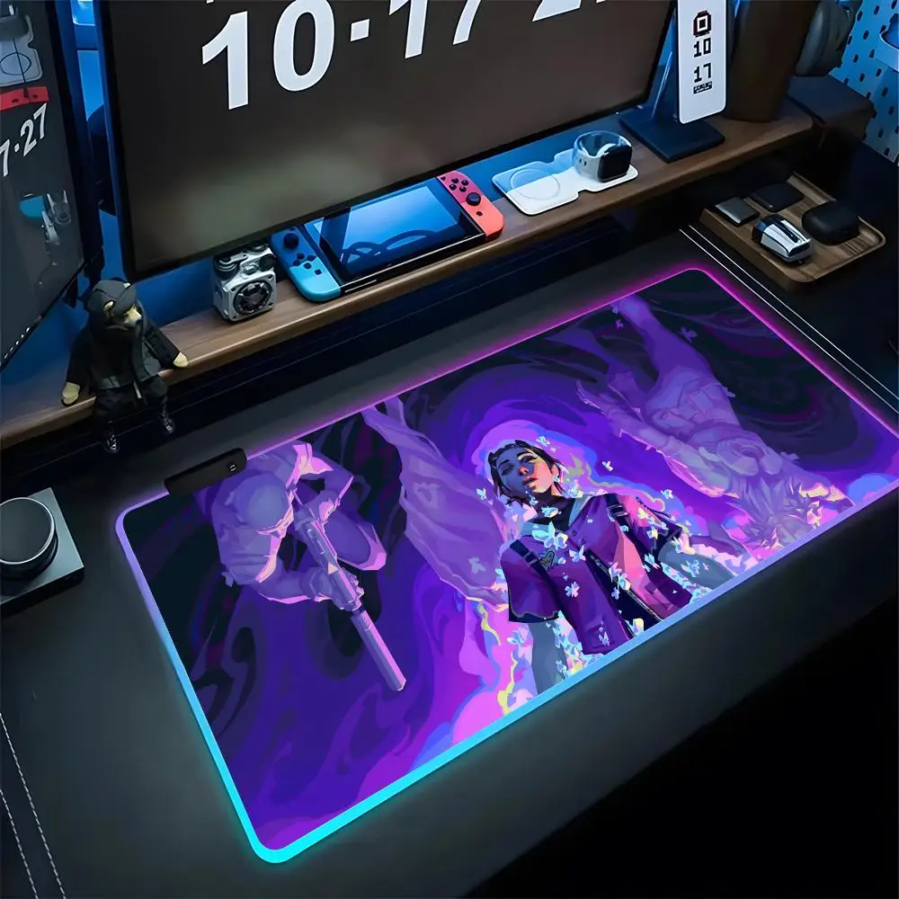 

Коврик для мыши Killjoy Valorant, игровой RGB-коврик для мыши с подсветкой, коврик для клавиатуры, геймерский коврик для ноутбука, офисный коврик, настольный коврик, XXL