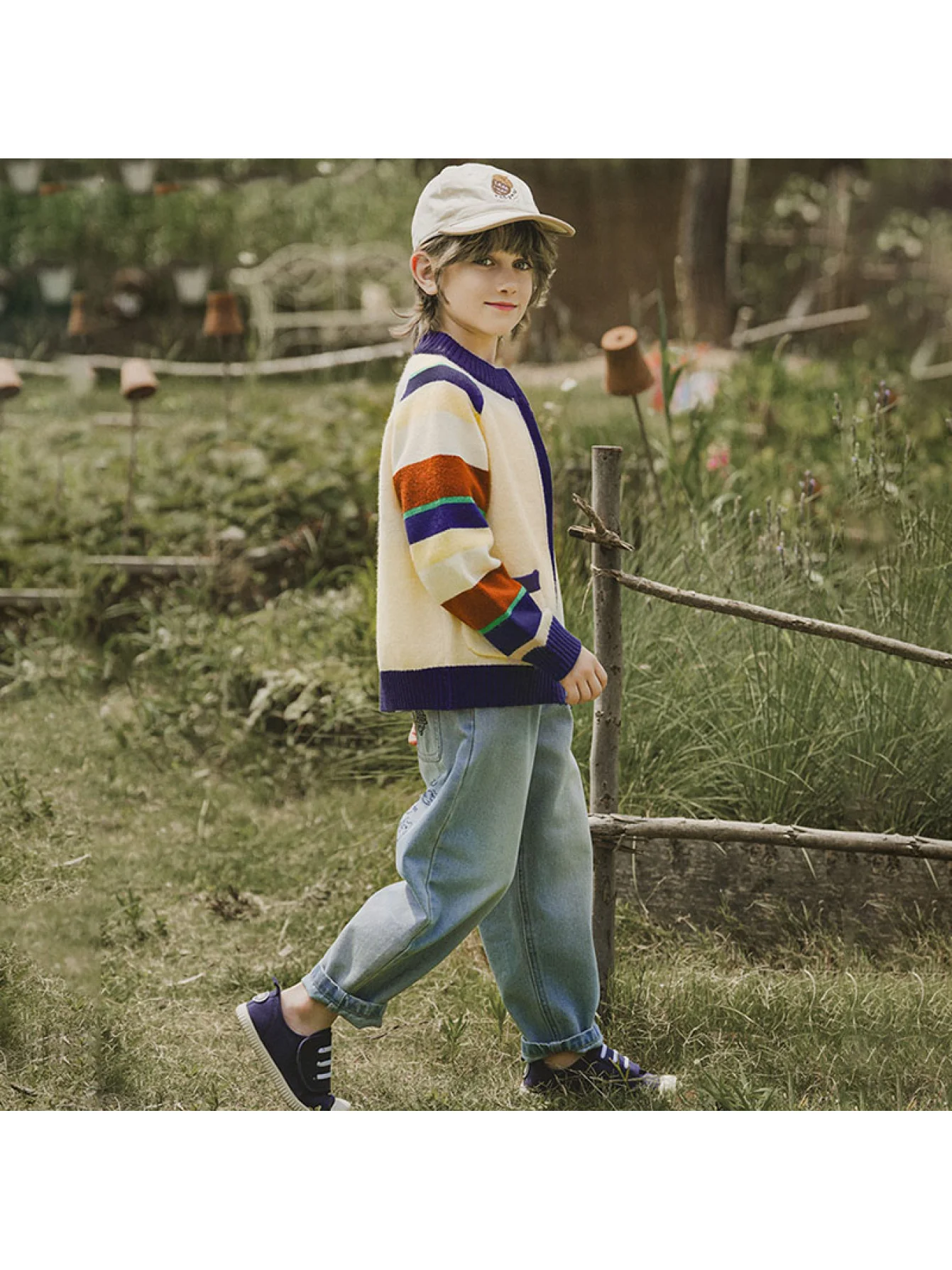 Autumn New Fashion Sweater for Boys, Knitted Cardigan Jacket for Small and Medium-Sized Children