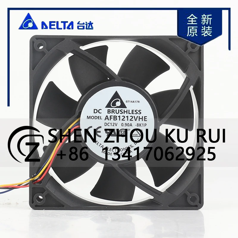 

Delta 5V 24V 48V DC 12V 0.90A AC EC 12038 120x120x38MM 12CM Chassis Temperature Control Double Ball AFB1212VHE-8K1P Cooling Fan