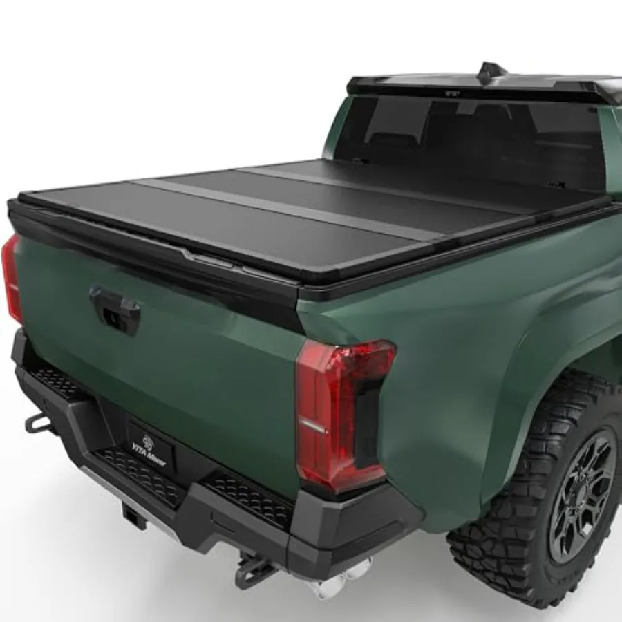 

FRP Hard TriFold Truck Bed Tonneau Cover Designed for Tacoma 2024 2025 6 ft Bed with Deck Rail System Excl. Trail Edition Dura