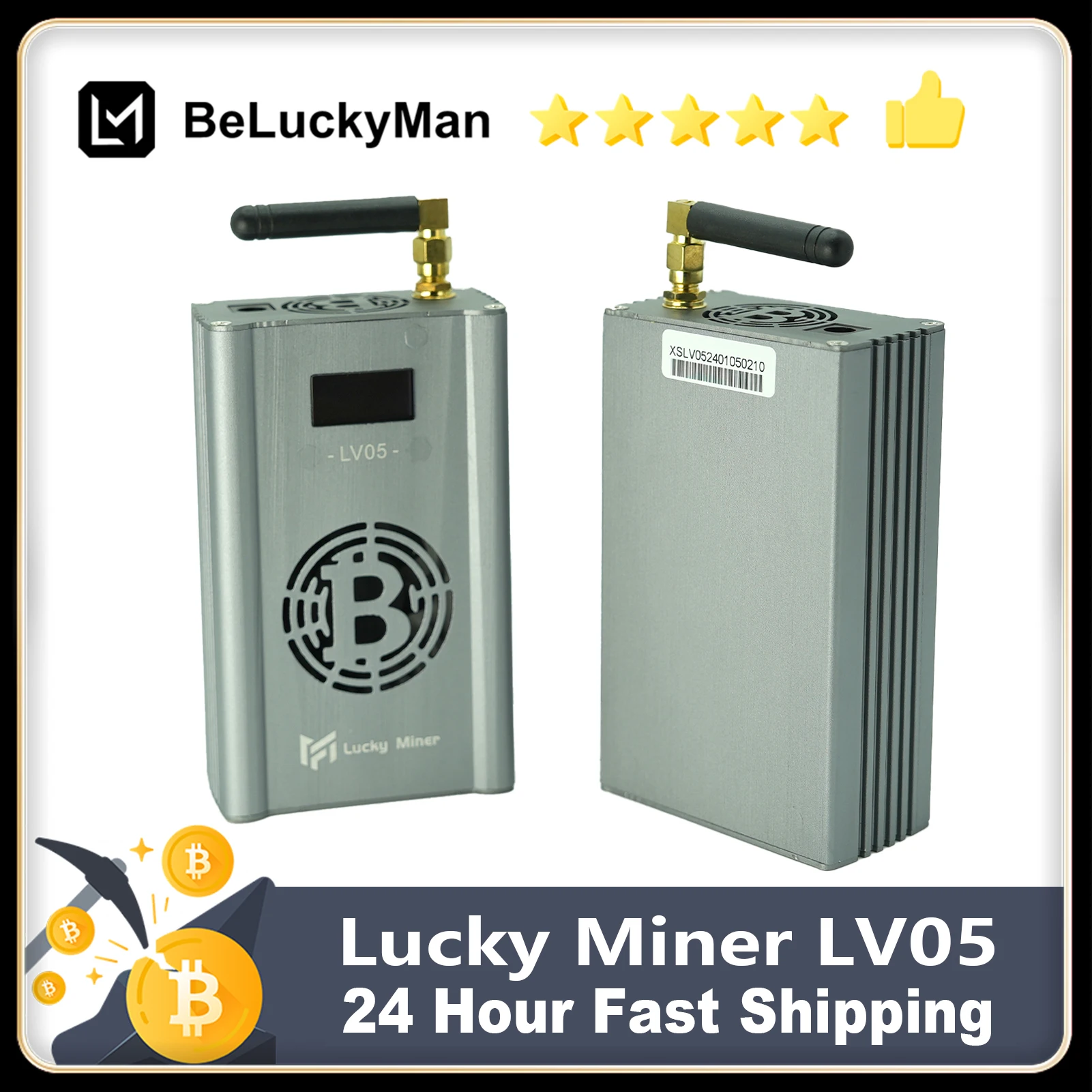 

Майнер Lucky Miner LV05 BTC, Майнер SHA256 320G ~ 380G BTC BCH BSV DGB