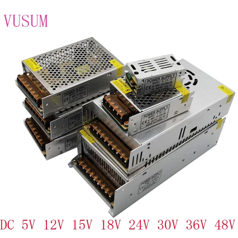 ポップスイッチング電源ライトトランスac110v-220vからdc-5v-12v-15v-24v-36v-48v電源アダプターledストリップ用