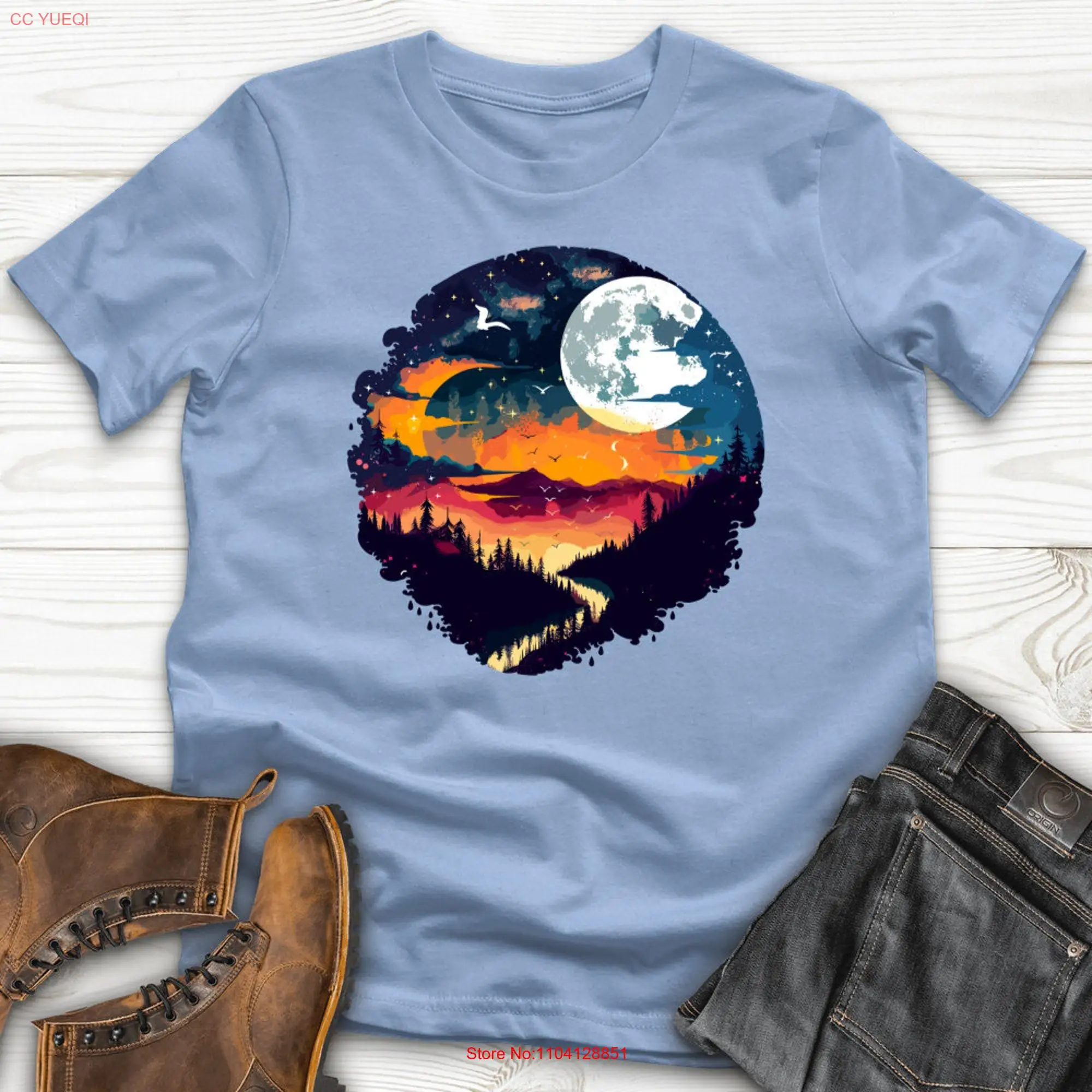 Twilight Transitions Ombre Cotton T Shirt long or short sleeves