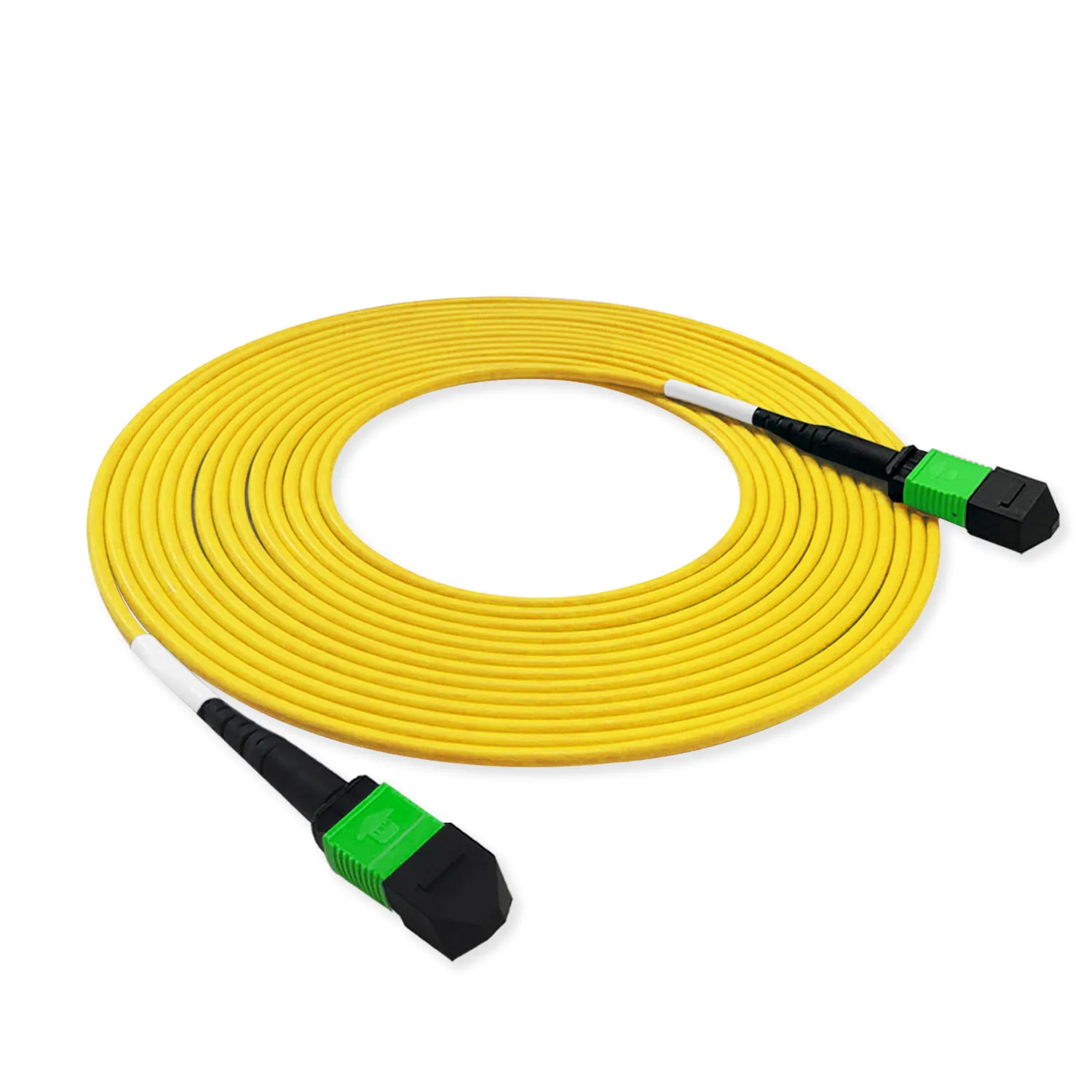 APC MPO Fiber Optic Patch Cable, 12 Core 6 Channel Type B Jumper, Single Mode Female to Female, LSZH 3.0mm G657A1