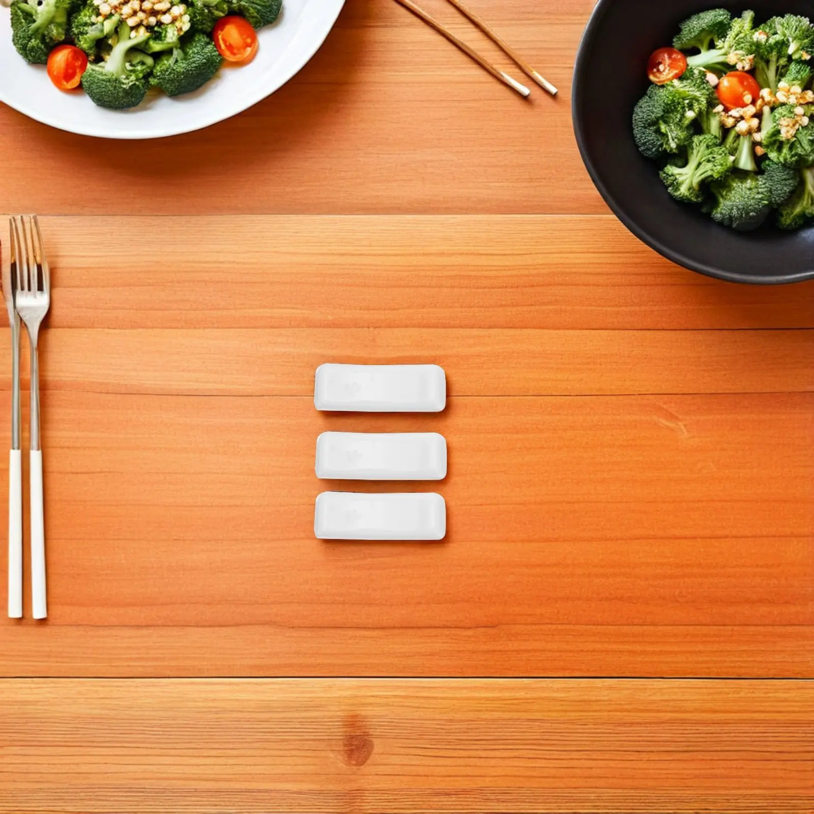 12Pcs White Ceramic Chopstick Rest Pillow Shape Stable Support for Restaurant Home Dining Tableware Organizer Holder