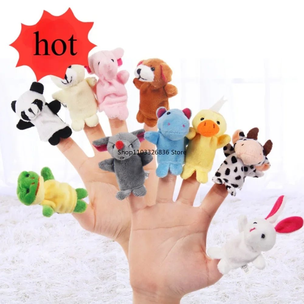 10/5Pcs Cartoon Hand Doll Finger Puppet Baby Children Story Early Education Soothing Doll Plush Toy Party Favors Gifts For Kids