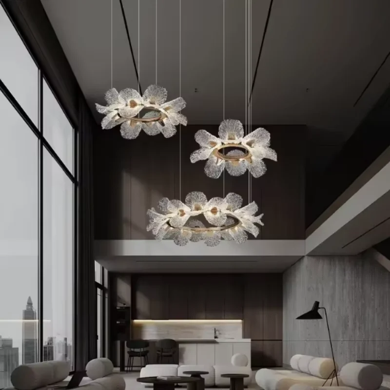 Modern Creative Designer Living Room Bedroom Dining Room Architecture Villa Suspended Flowers Atmosphere Lighting Fixtures