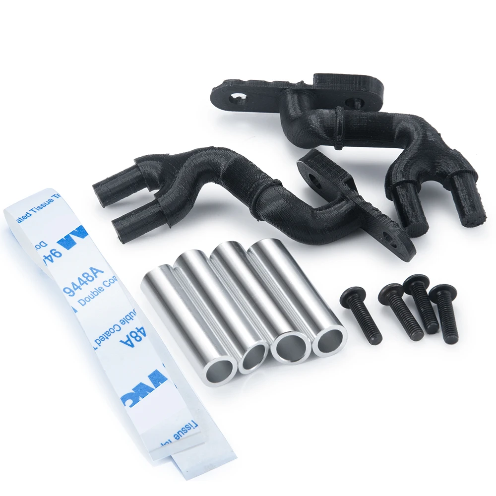 YEAHRUN Doppio Tubo Di Scarico RC Auto Simulazione Decorazione Serbatoio Carburante Tubo Di Scarico per 1/10 RC Crawler Axial SCX10 III AXI03006