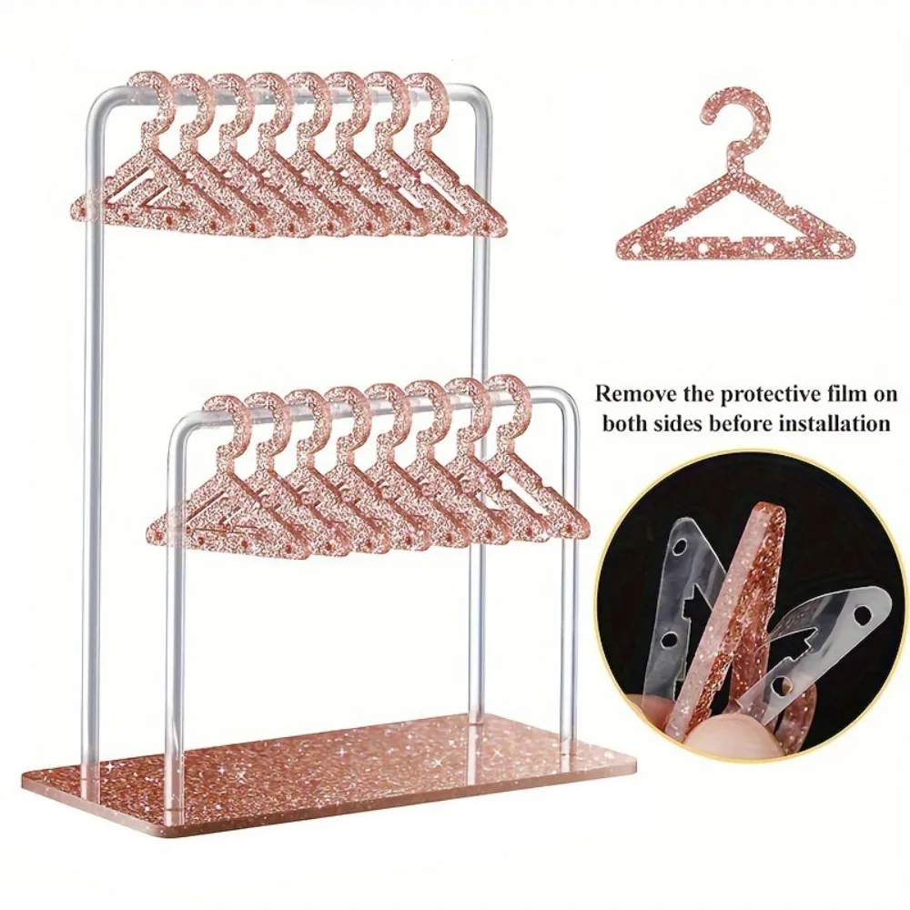 Jewelry Organizer 16pcs Hangers Shaped Jewelry Holder DIY Detachable Dangle Earrings Display Racks Transparent Stable