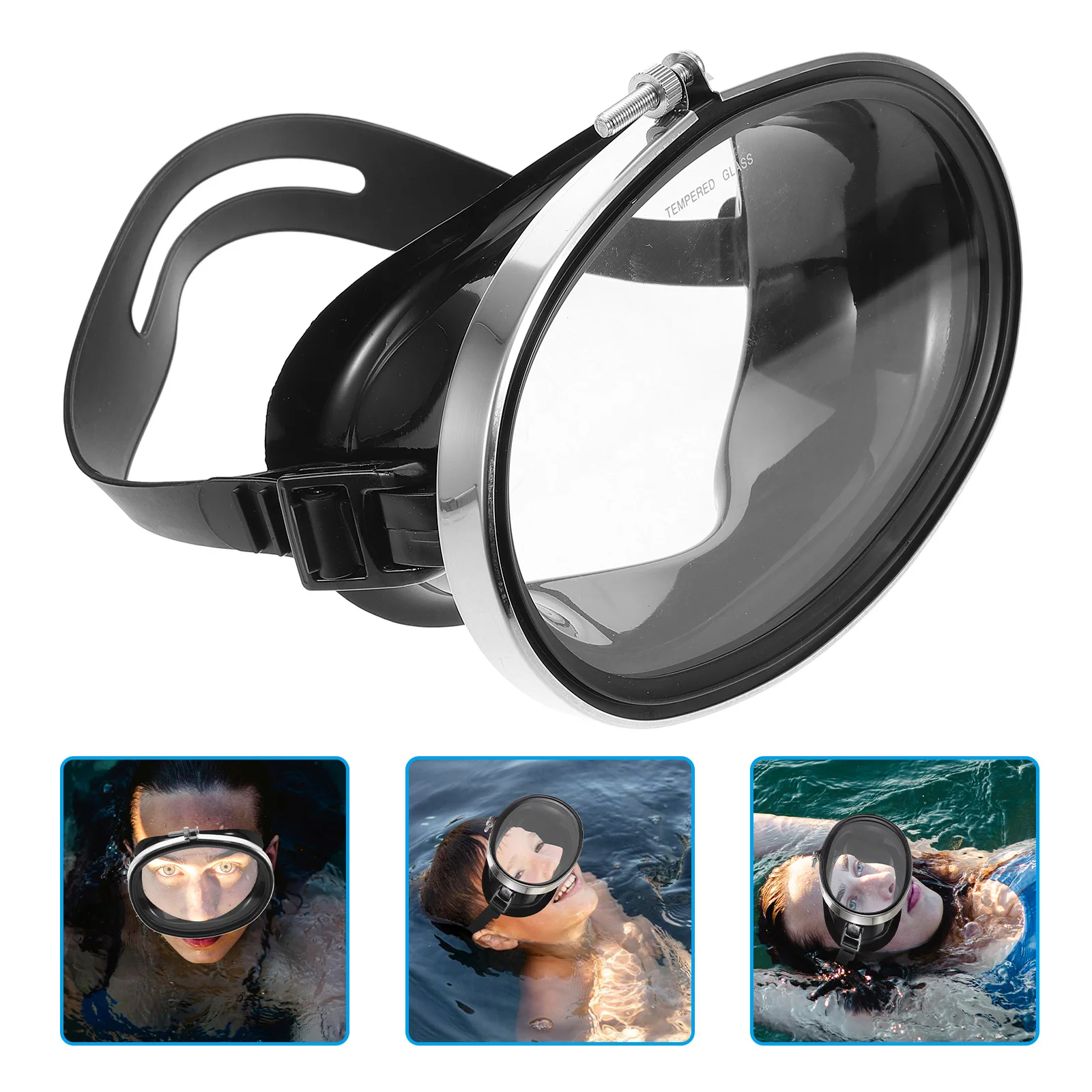 

Hd Diving Mask Tempered Glass Anti Fog Adjustable Strap Snorkeling Scuba Accessory Swim Goggles Adult Portable Snorkeling Gear