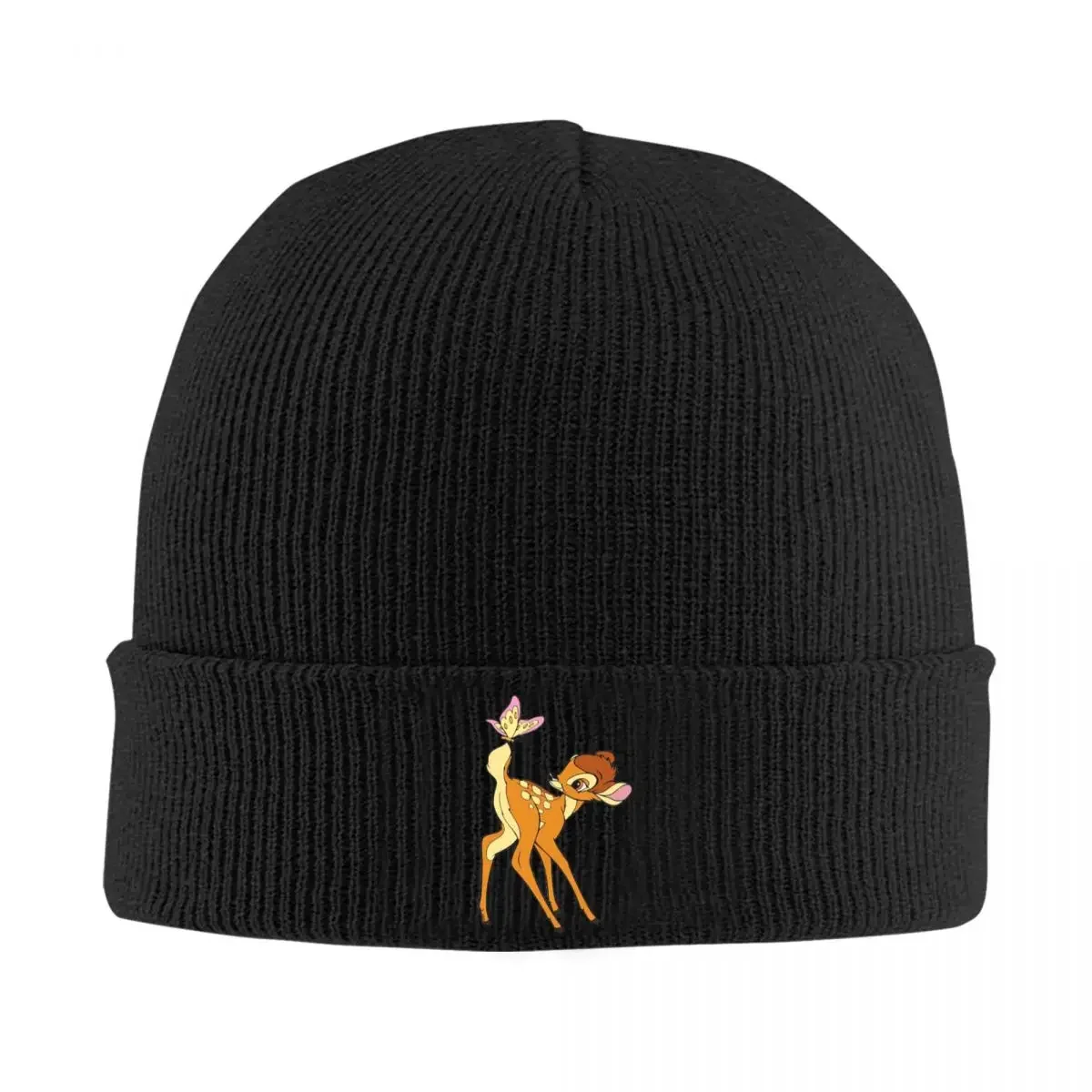 Bambi Warm Knitted Cap Hip Hop Bonnet Hat Autumn Winter Outdoor Beanies Hats for Unisex Adult