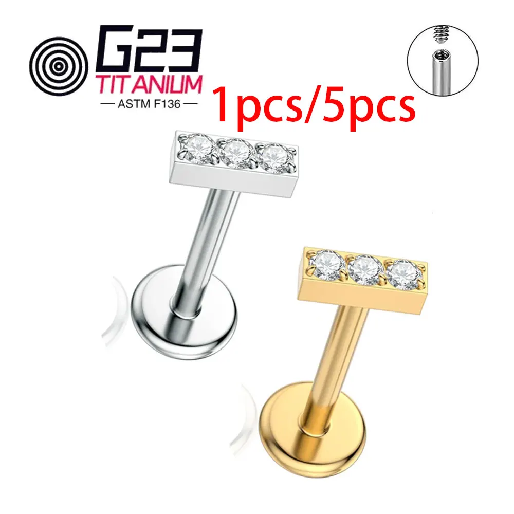 الجملة لطيف ASTM F136 التيتانيوم ثقب الزنمة الغضروف الأذن مربط 16 جرام موضوع داخلي الشفاه مسمار هيئة ثقب المجوهرات