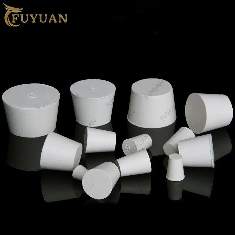 1pcs White Rubber Stopper Bungs Laboratory Flask Tapered Tube Conical Sealing End Plug Water Pipe Exhaust Valve Stuffy Sub