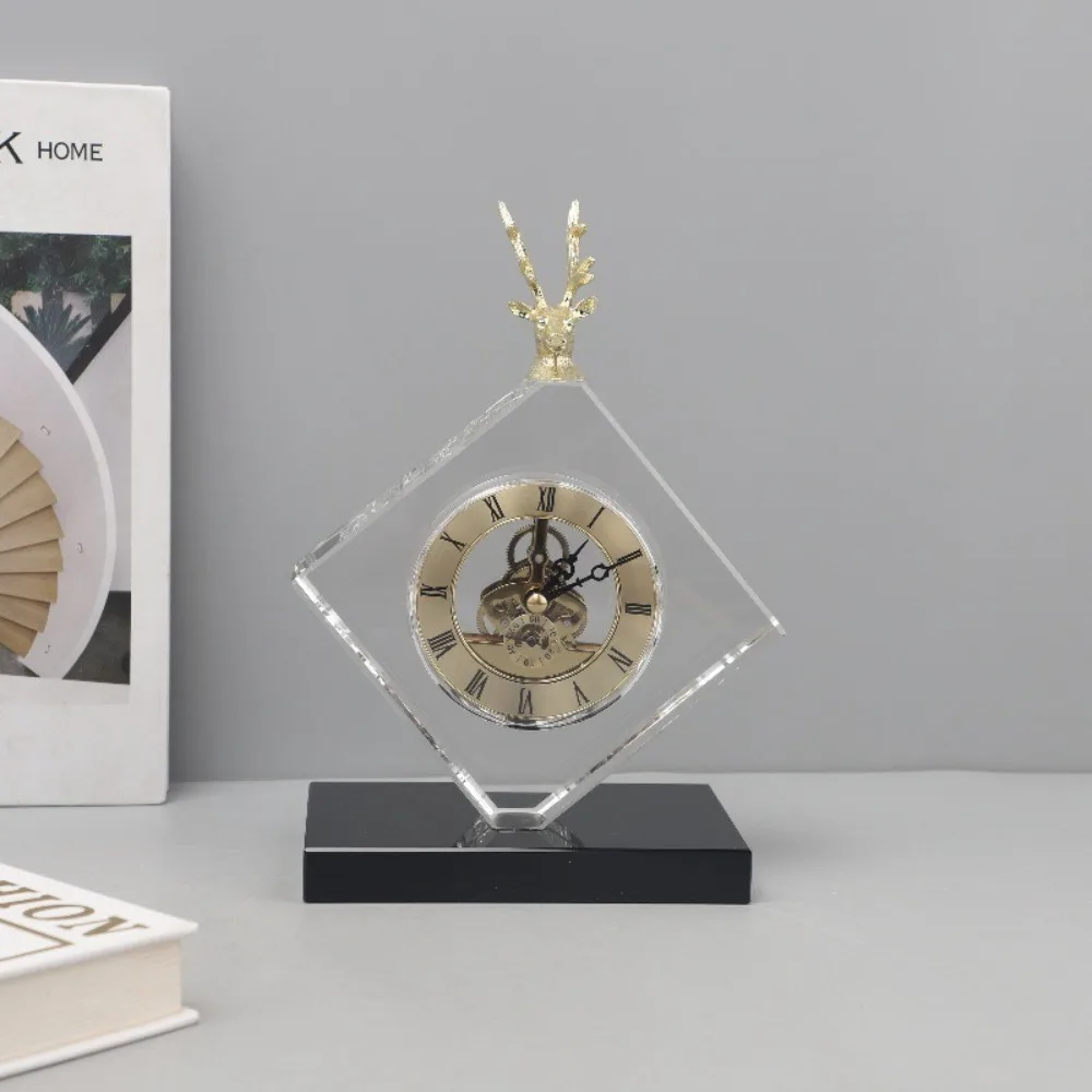 

Transparent Mechanical Table Clocks Modern Living Room Ornaments Desk Clock Luxury Design Table Decoration and Accessories