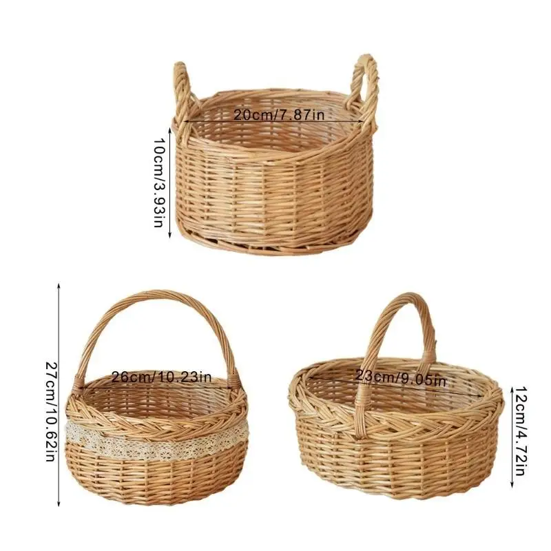 P9FE Multipurpose Basket rieten handtas mand Mooie bruiloft Rattan manden