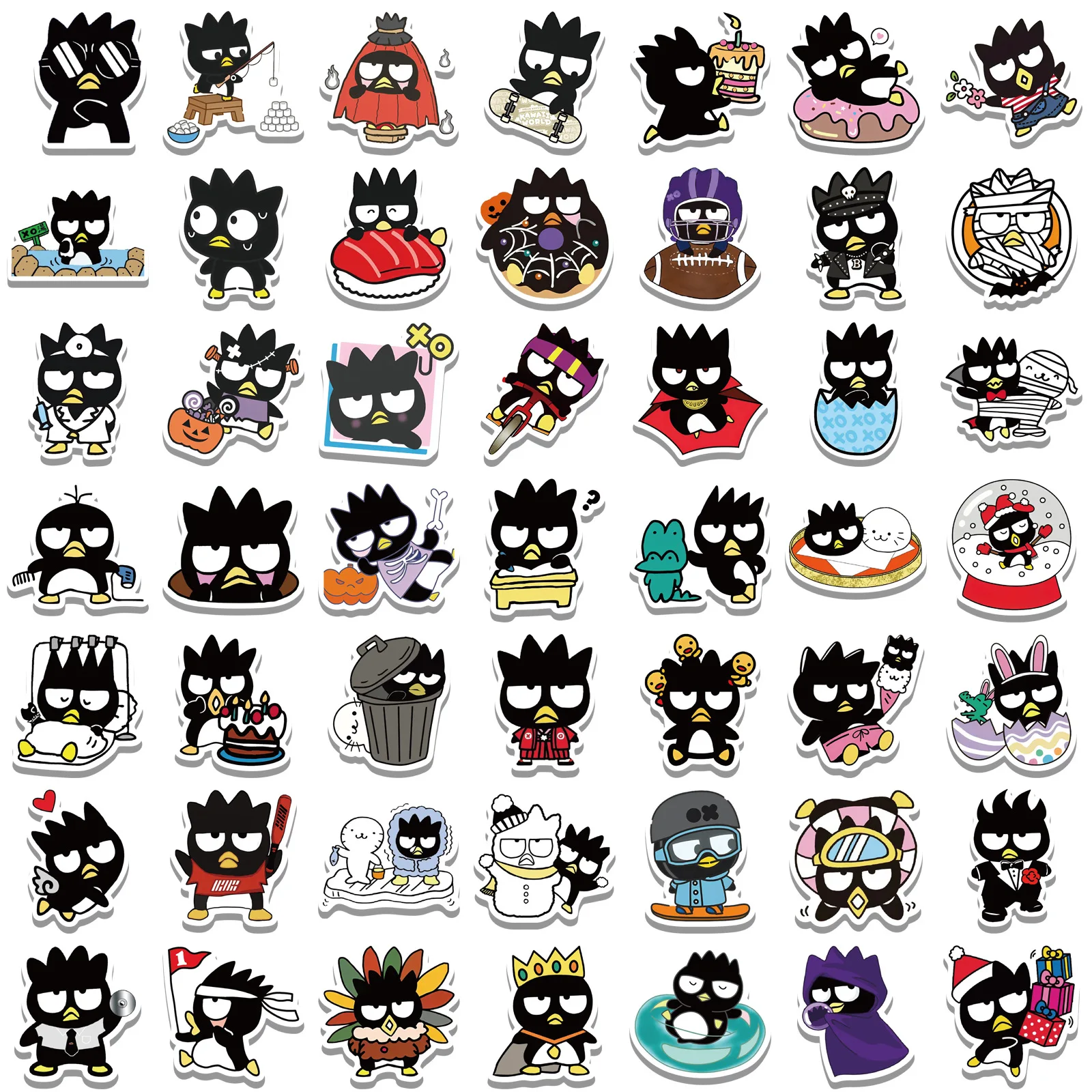 10/30/50/100PCS Funny Sanrio Cartoon BadBadtz Maru Stickers for Kids Toy Gift DIY Laptop Fridge Guitar Skateboard PVC Sticker