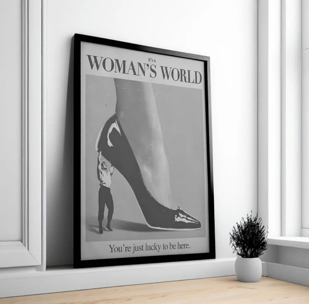 لوحة فنية جدارية مطبوعة على شكل امرأة ريترو ريترو بدون إطار، لوحة قماشية لغرفة النوم، طباعة فتاة الموضة