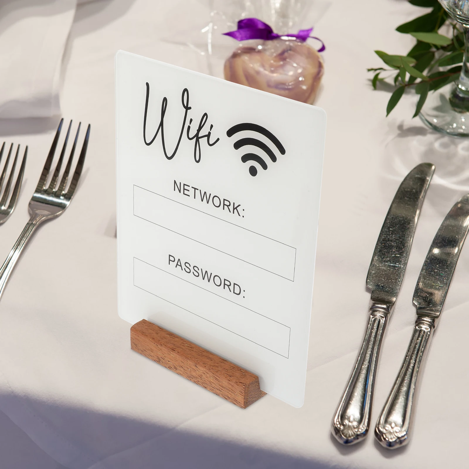 Pz Acrilico Wifi Password Segno Home Office Ristorante Lavagna nera Resistente ai graffi Camera degli ospiti Rete wireless