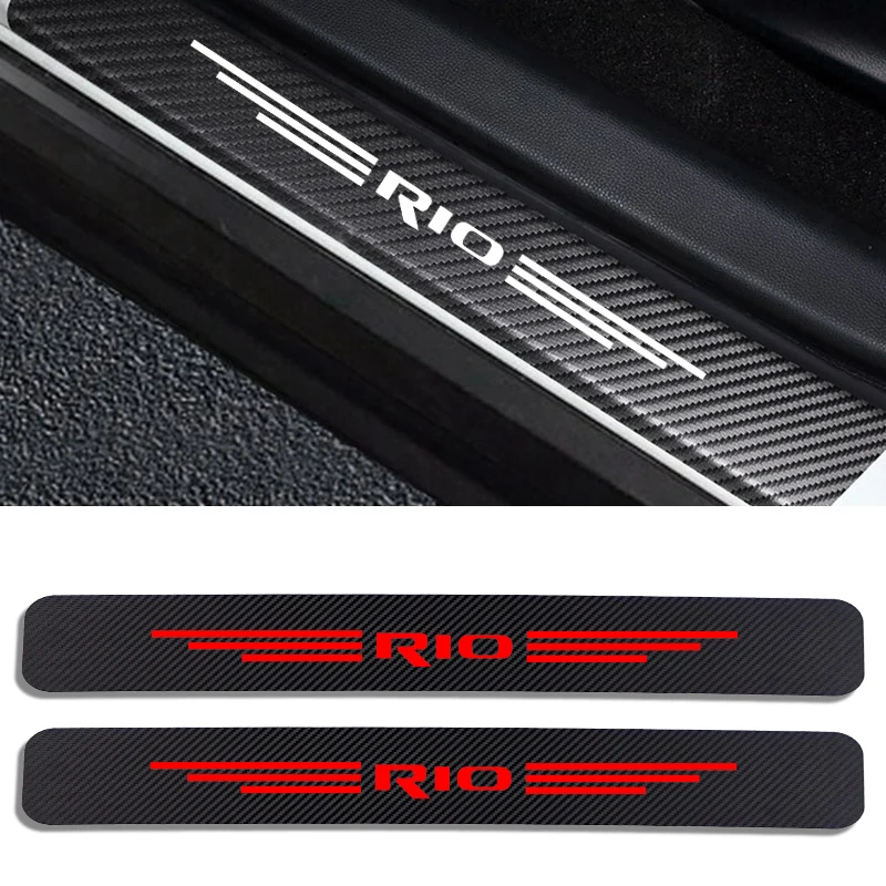 Car Stickers Door Threshold Guard Car Door Sill Scuff Plate Pedal Cover Trim Auto Accessories For Kia Rio 3 4 K2 K3 X-Line Tonic