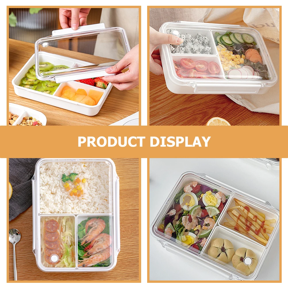 

Food Grade Transparent Lid Multi Compartment Leakproof 490ML Microwave Refrigerator Safe for Office