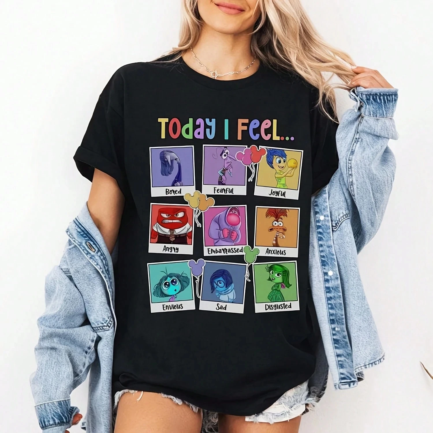 

Disney Pixar Inside Out 2 Today I Feel Characters Group T shirt, Disneyland Family Matching Shirt, Magic Kingdom, Cotton Tee Top