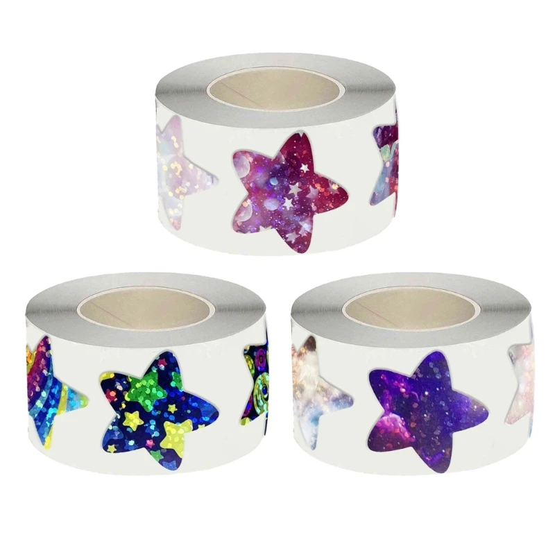 Colorful Star Stickers Roll Ahdesive Labels Roll for Reward Charts Kids Teachers Dropship